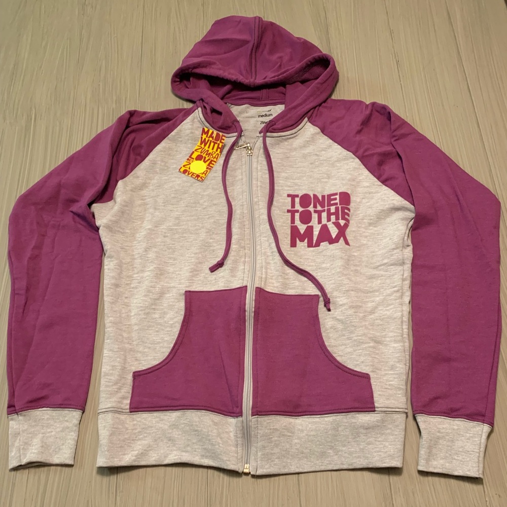 NWT Zumba Toning Zip Up Hoodie Sweatshirt